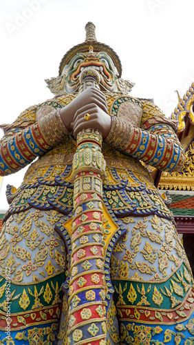 Green Demon Guardian of Wat Phra Kaew temple,Emerald Buddha temple, Wat Phra Kaew is one of Bangkok's most famous tourist sites