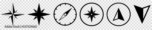Set of compass icons. Design for web and mobile app. Vector illustration isolated on transparent background