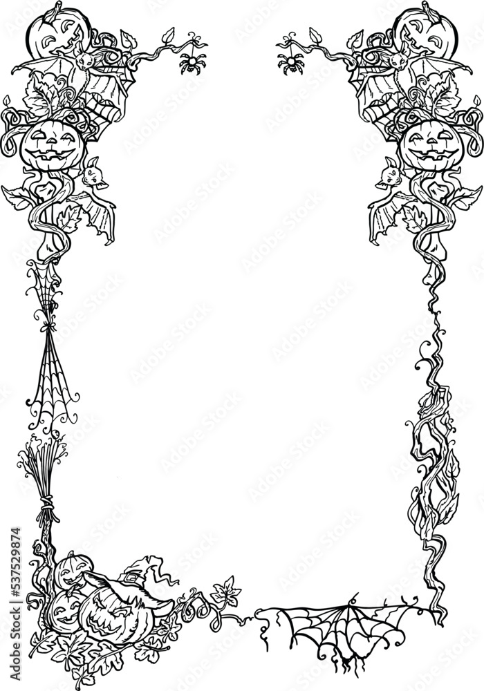 vector Illustration halloween frame border background vector Illustration halloween frame border background