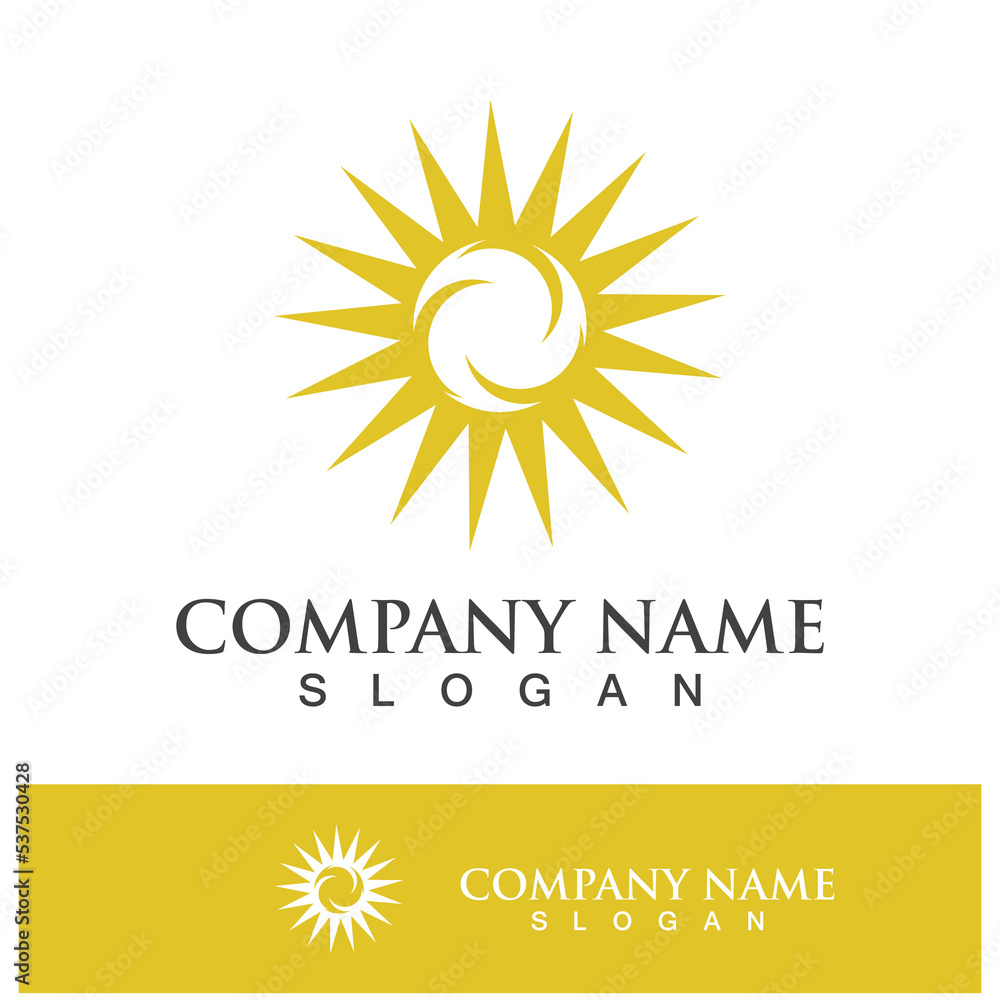 Fototapeta premium Creative sun concept logo illustration