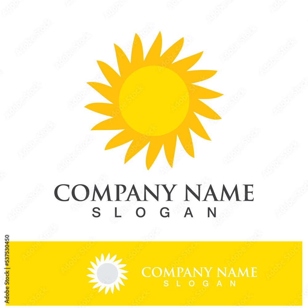 Fototapeta premium Creative sun concept logo illustration