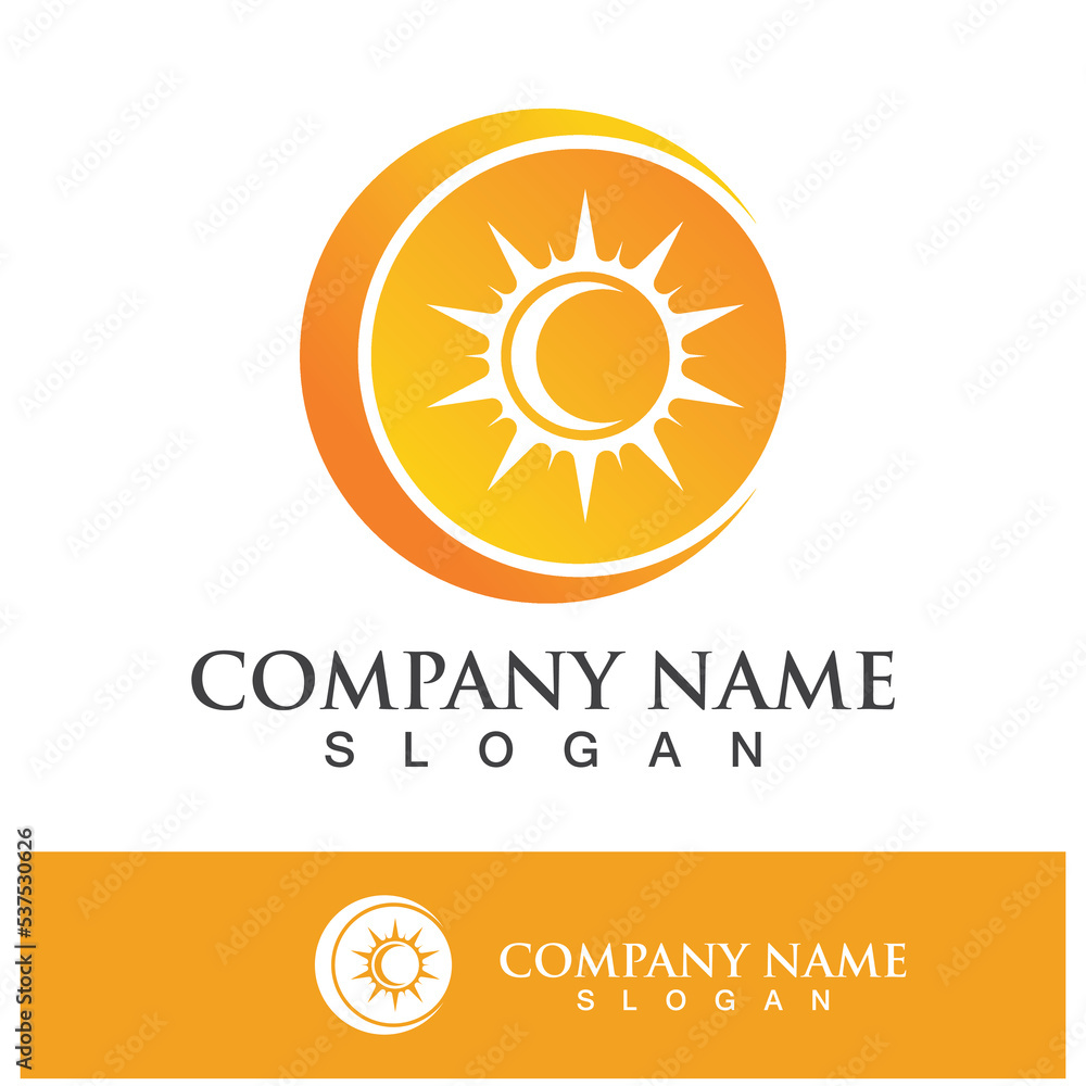 Fototapeta premium Creative sun concept logo illustration