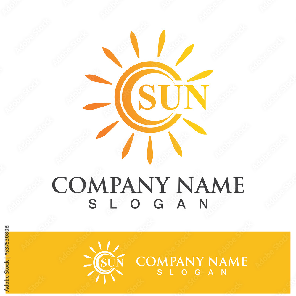 Fototapeta premium Creative sun concept logo illustration