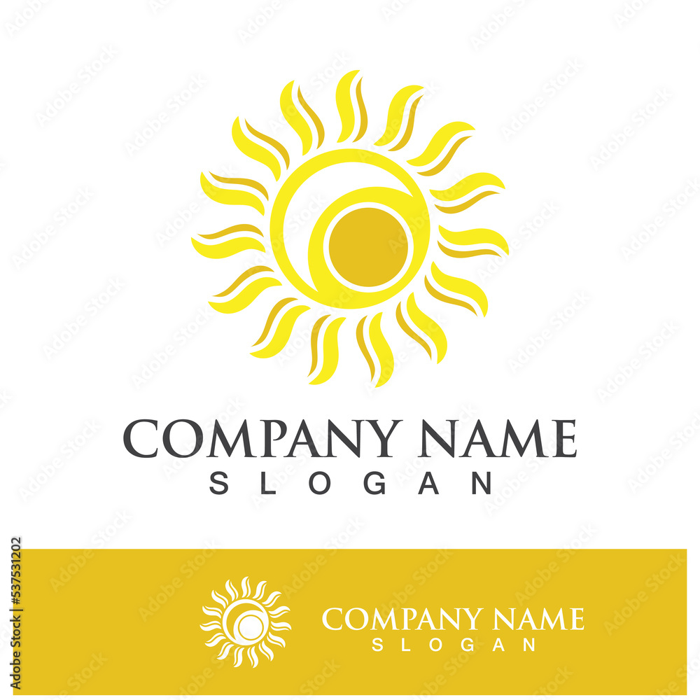 Fototapeta premium Creative sun concept logo illustration