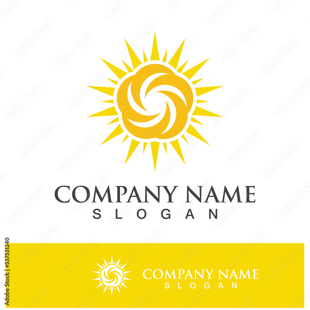 Fototapeta premium Creative sun concept logo illustration