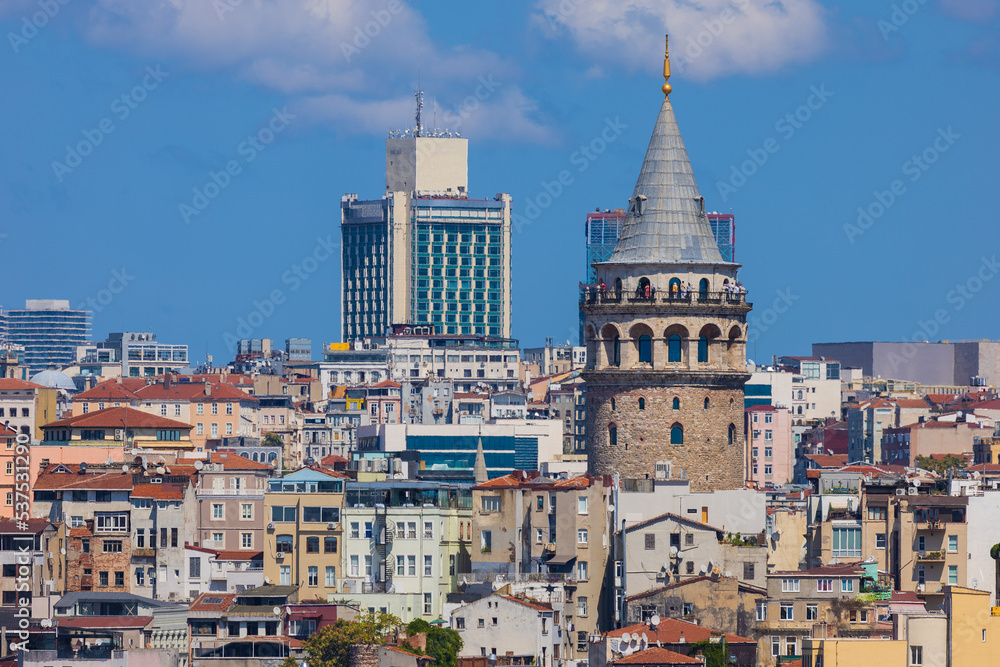 View of the European part of the city of Istanbul. Historic Center and Galata Tower