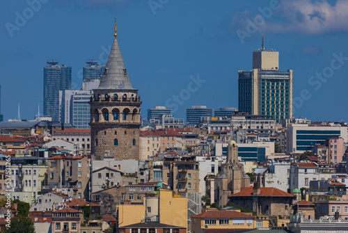 View of the European part of the city of Istanbul. Historic Center and Galata Tower
