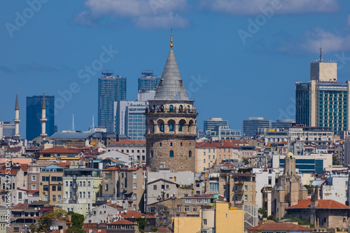 View of the European part of the city of Istanbul. Historic Center and Galata Tower