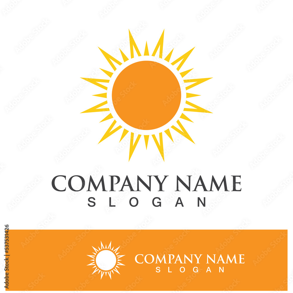 Fototapeta premium Creative sun concept logo illustration