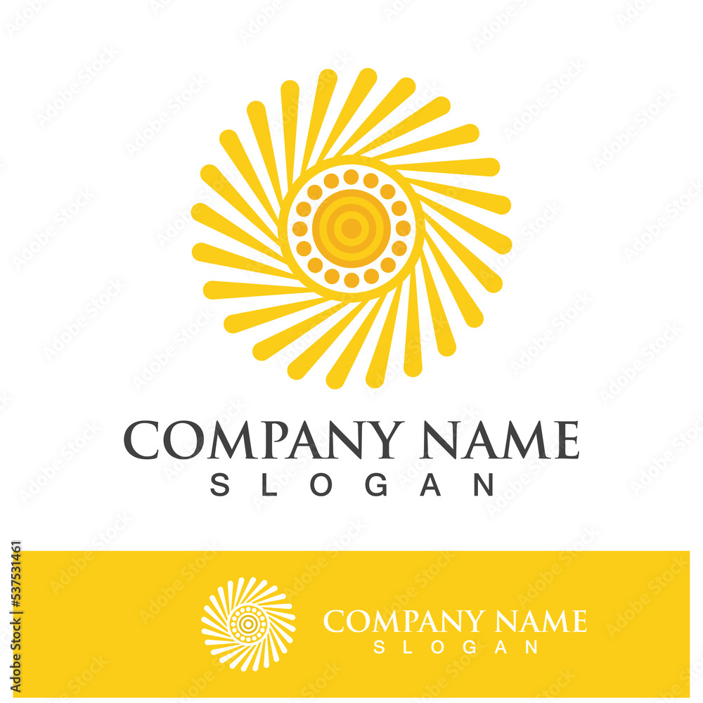Fototapeta premium Creative sun concept logo illustration
