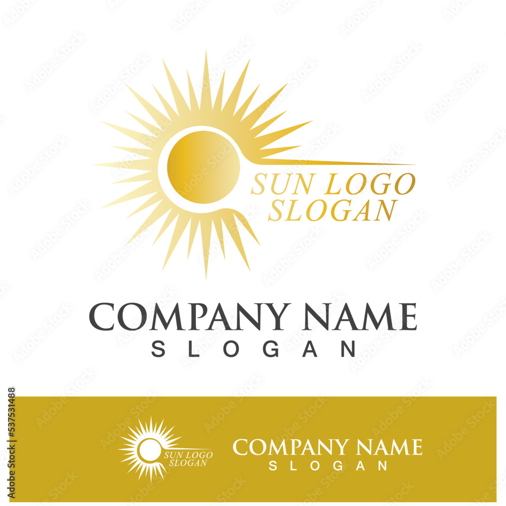 Fototapeta premium Creative sun concept logo illustration