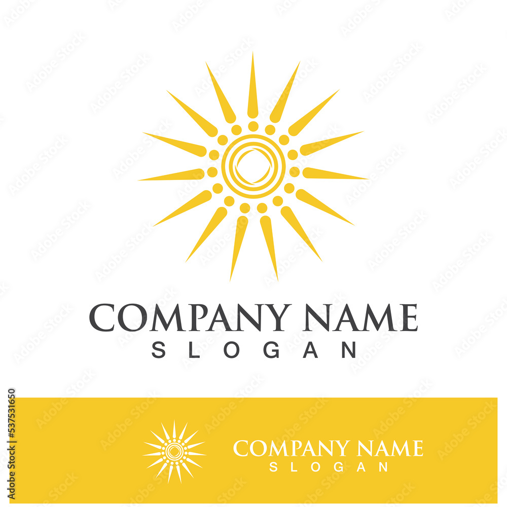 Fototapeta premium Creative sun concept logo illustration