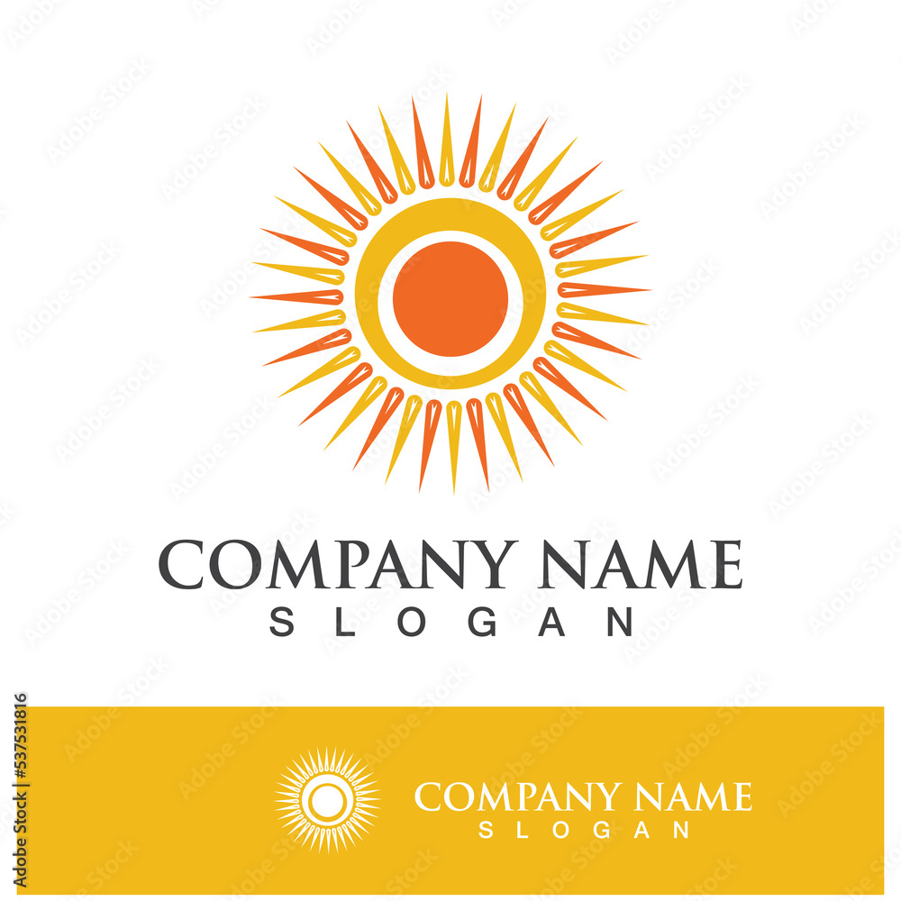 Fototapeta premium Creative sun concept logo illustration