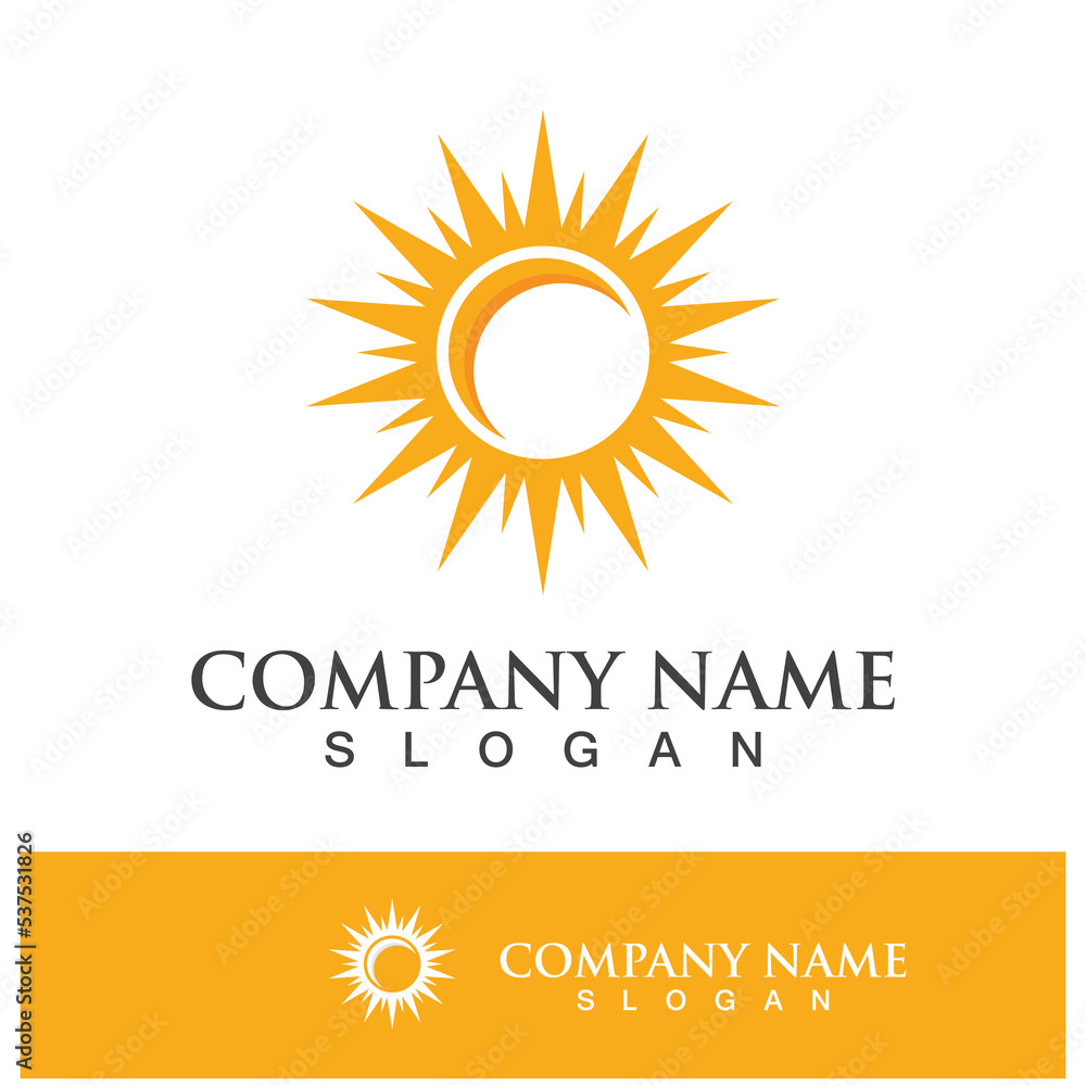 Fototapeta premium Creative sun concept logo illustration