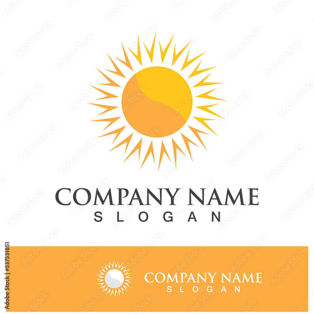 Fototapeta premium Creative sun concept logo illustration