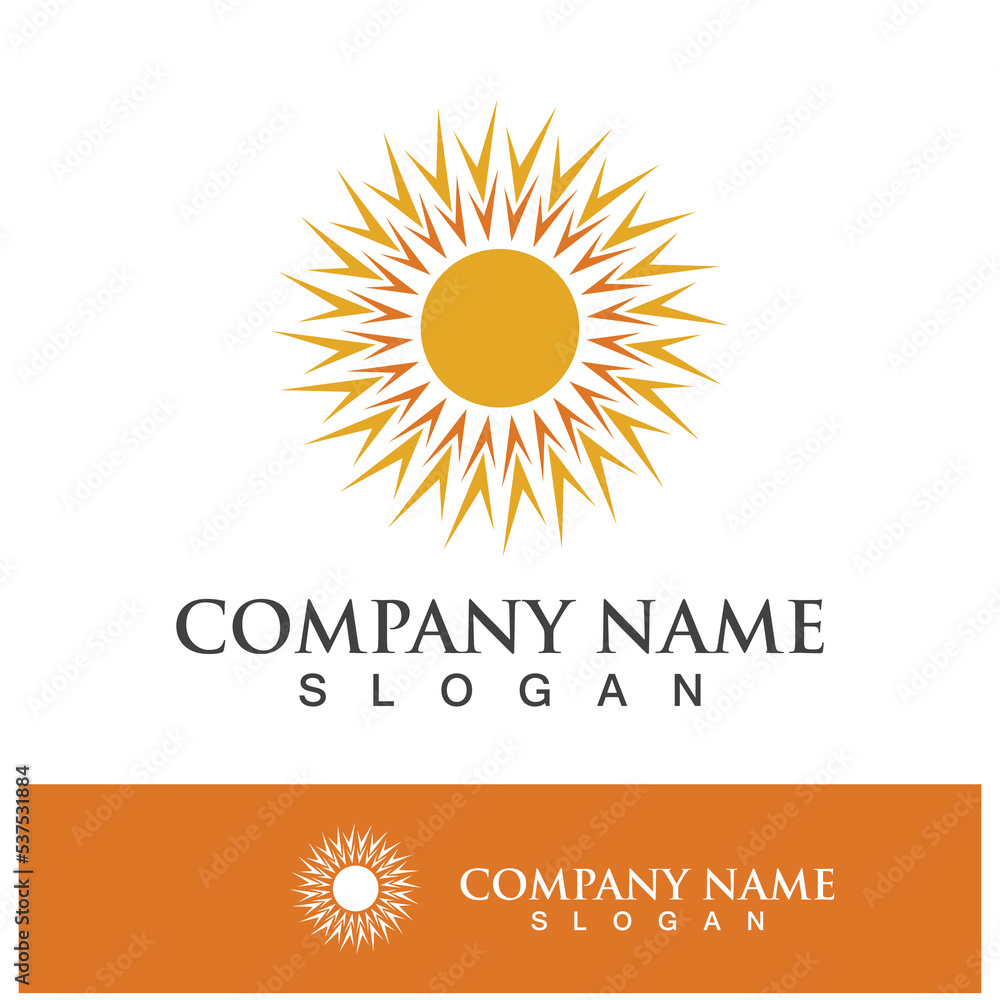 Fototapeta premium Creative sun concept logo illustration