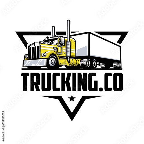Trucking company logo emblem vector isolated