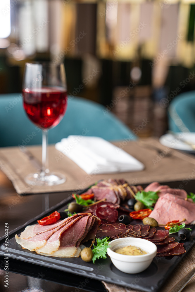 cold cuts on black background cold cuts on black background