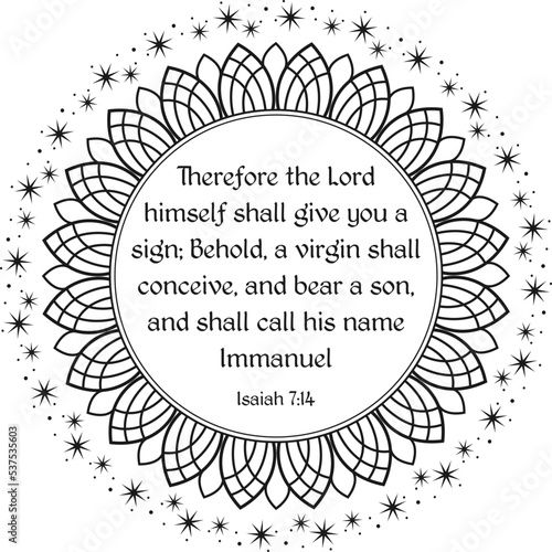 Biblical psalm in mandala frame Christmas coloring page