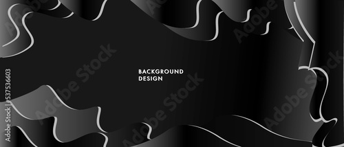 Abstract black shape modern wave background elegant design
