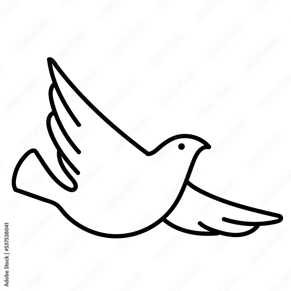 Monochrome abstract bird pigeon doodle isolated on transparent background Monochrome abstract bird pigeon doodle isolated on transparent background