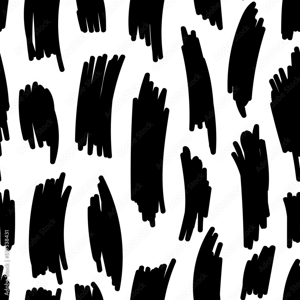 Monochrome seamless pattern with abstract strokes isolated on transparent background Monochrome seamless pattern with abstract strokes isolated on transparent background