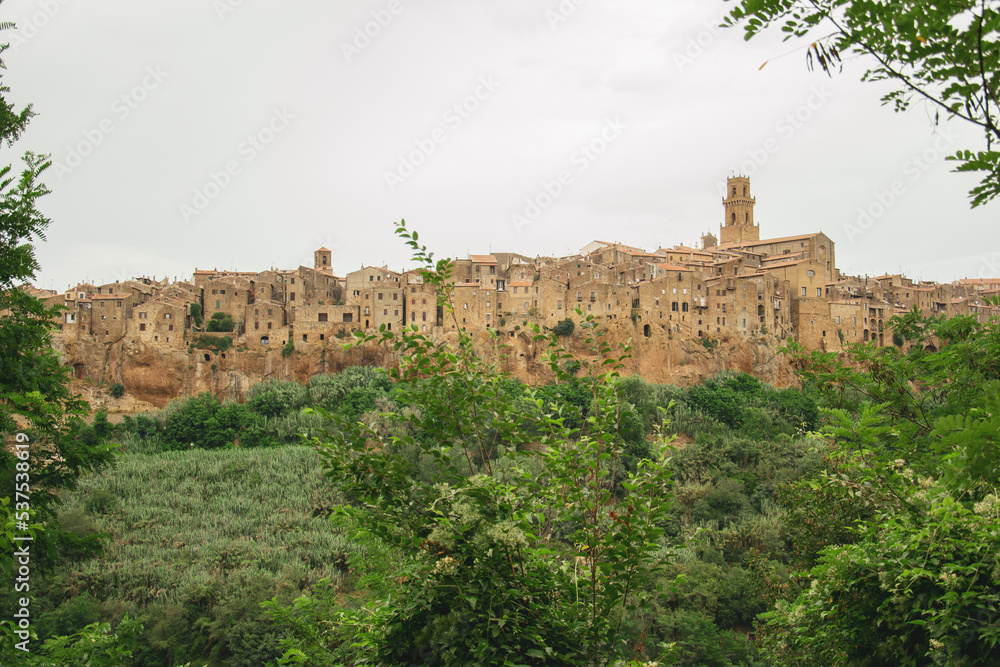 Pitigliano city on the cliff in Tuscany, Italy