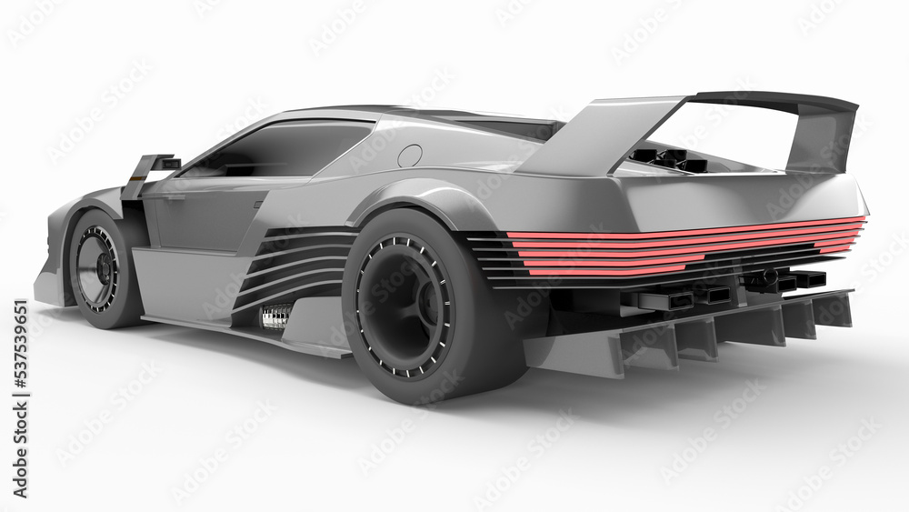 3d rendered fictional car illustration of a generic retro car