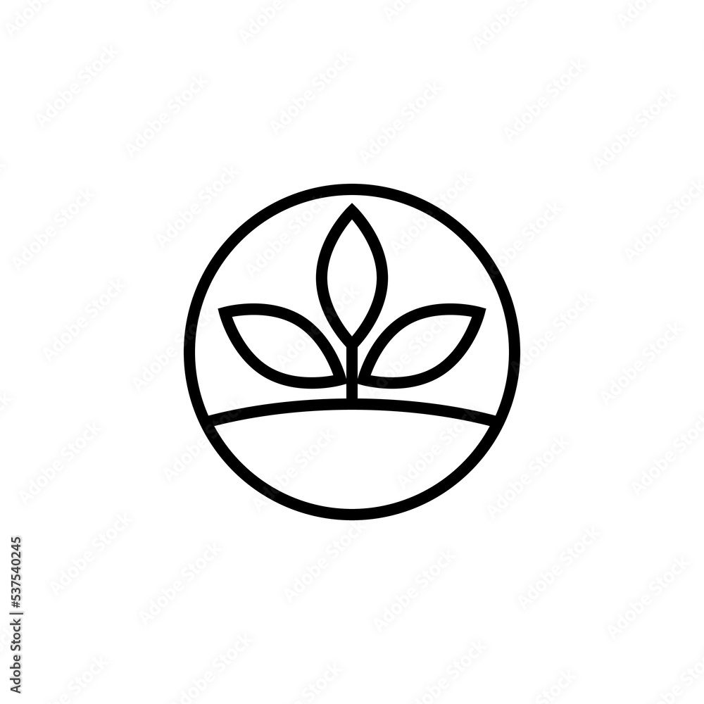 Leaf Eco symbol line icon isolated on white background