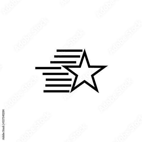 Continuous line icon drawing of star 