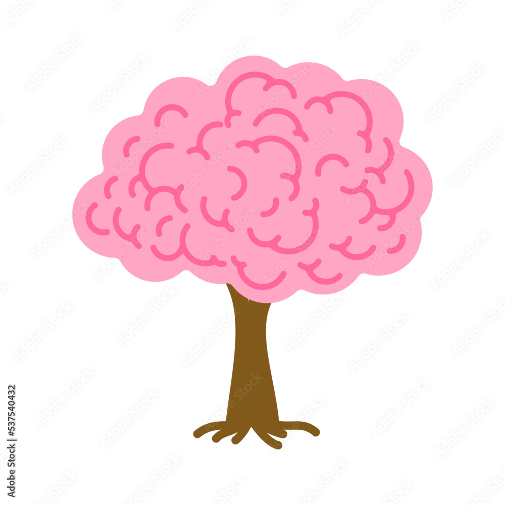 Brain tree. Brains on a tree. Vector illustration