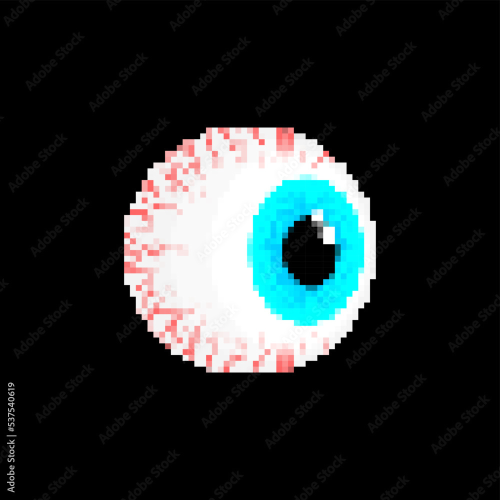 Eyeball Pixel art. 8 bit Round eye. pixelated Vector illustration Eyeball Pixel art. 8 bit Round eye. pixelated Vector illustration