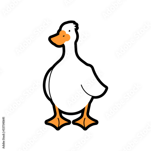 Основные RGBWhite goose isolated. Wild and domestic waterfowl with a long neck. Vector illustration