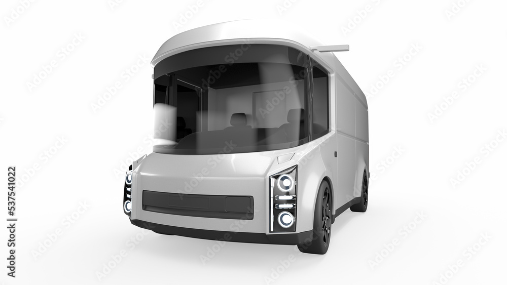 3d rendered fictional car illustration of a generic delivery truck