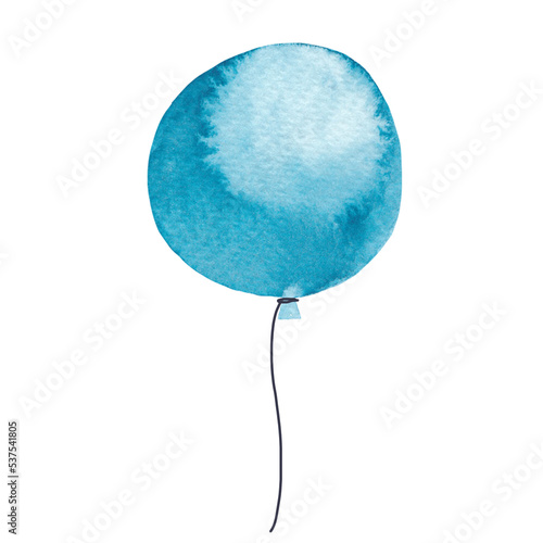 Vintage watercolor circus big blue ballon