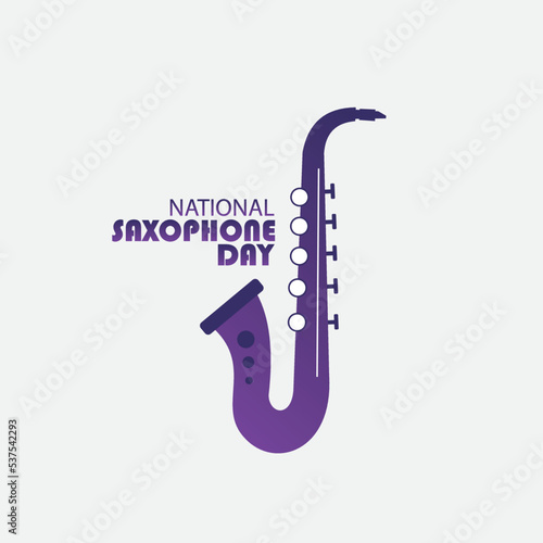 Vector Illustration National Saxophone Day. Icon Saxophone. Design Simple and Elegant