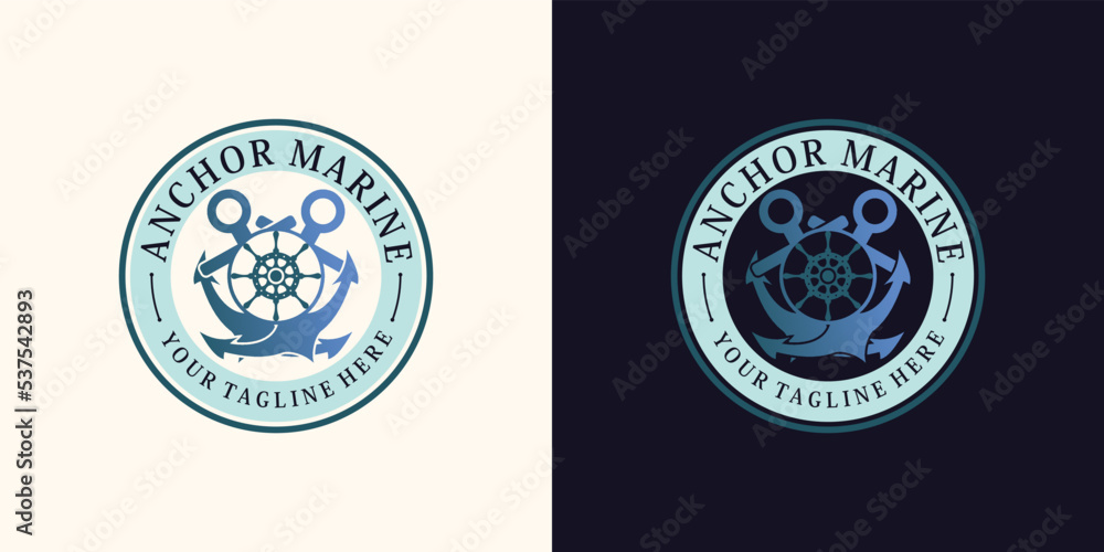 Fototapeta premium anchor logo design for sailor icon with creative concept Premium Vector