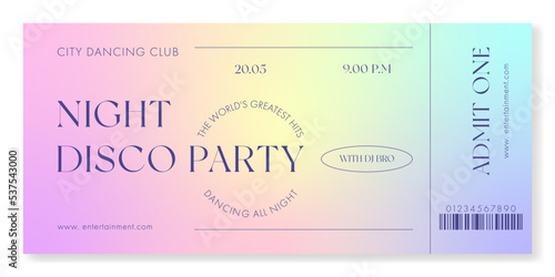 Event ticket template in minimal modern style. For parties, concerts and other events. Vector can be used for web and print. Just add your text.
