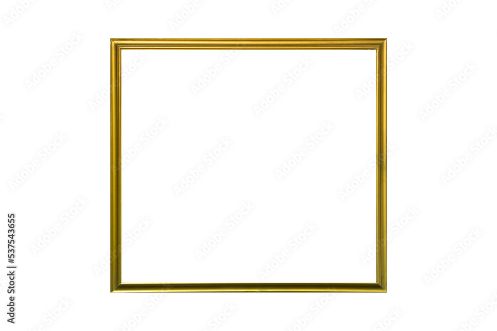 Empty blank golden frame in PNG isolated on transparent background Empty blank golden frame in PNG isolated on transparent background