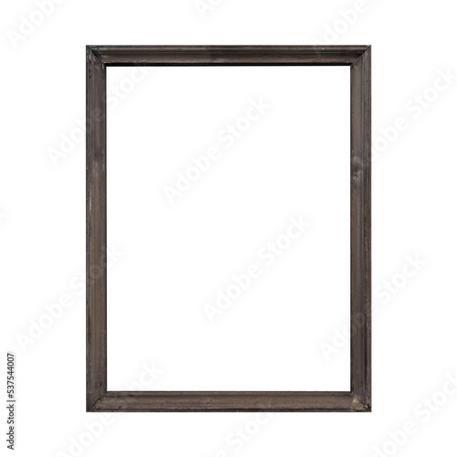 Empty blank black photo frame in PNG isolated on transparent background