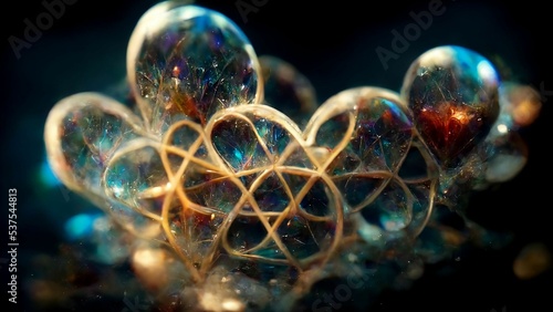 Macro shot of quantum love within atoms v3