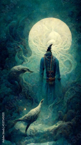 Shaman says man is the dream of the dolphin