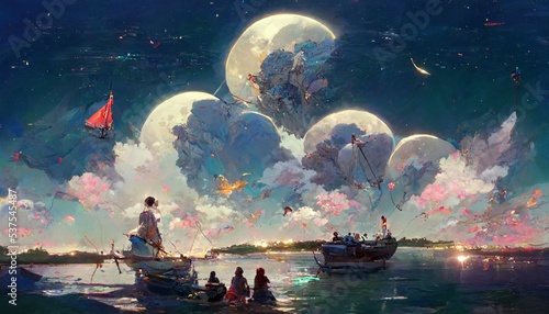 incredible fantastic backdrop, fantasy landscape, beautiful abstract landscape, wallpaper texture 3d render