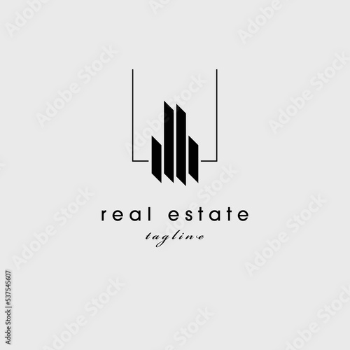 real estate logo vector concept skyscraper