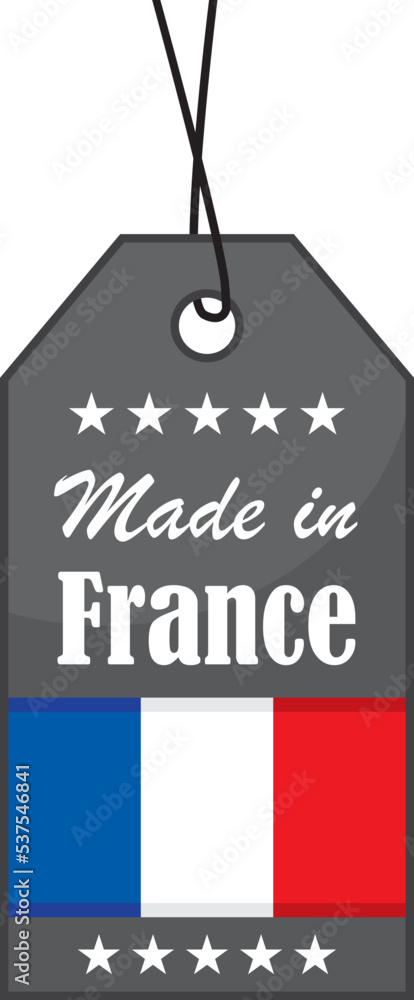 Made in France. French label. Vector icon.