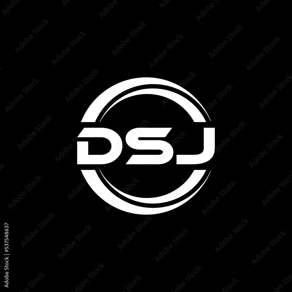 DSJ letter logo design with black background in illustrator, vector logo modern alphabet font overlap style. calligraphy designs for logo, Poster, Invitation, etc. DSJ letter logo design with black background in illustrator, vector logo modern alphabet font overlap style. calligraphy designs for logo, Poster, Invitation, etc.