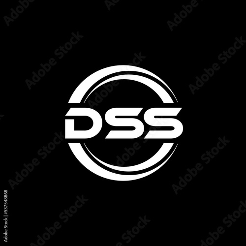 DSS letter logo design with black background in illustrator, vector logo modern alphabet font overlap style. calligraphy designs for logo, Poster, Invitation, etc. photo