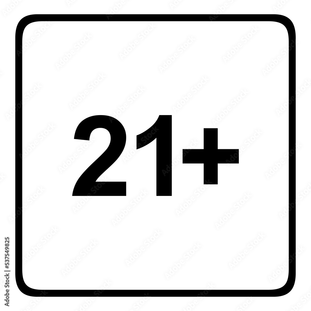 Sign of Adult Only Icon Symbol for Eighteen Plus (18+) and Twenty One Plus (21+) Age. Age Rating Icon Symbol. Format PNG Sign of Adult Only Icon Symbol for Eighteen Plus (18+) and Twenty One Plus (21+) Age. Age Rating Icon Symbol. Format PNG
