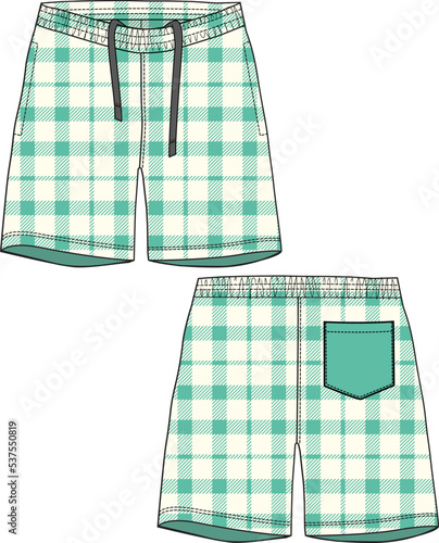 MEN AND BOYS BOTTOM WEAR SHORTS FRONT AND BACK VECTOR