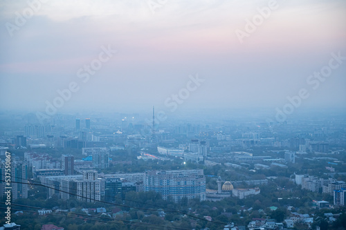 City of Almaty at sunset. Kazakhstan